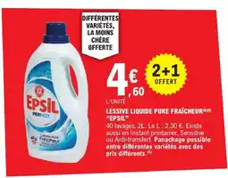 E.Leclerc EPSIL Lessive liquide pure fraîcheur offre