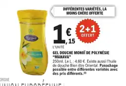 E.Leclerc MANAVA Gel douche monoï de polynésie offre
