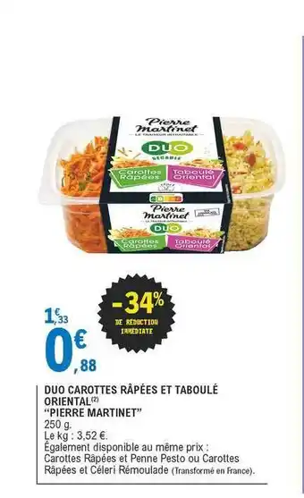 E.Leclerc Duo Carottes Râpées Et Taboulé Oriental offre