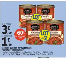 E.Leclerc RAYNAL ET ROQUELAURE Légumes cuisinés à l'auvergnate offre