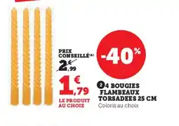 Hyper U 4 bougies flambeauax torsadees offre