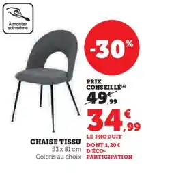 Hyper U Chaise tissu offre