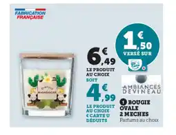 Hyper U Bougie ovale 2 meche offre