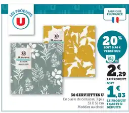 Hyper U U 30 serviettes offre