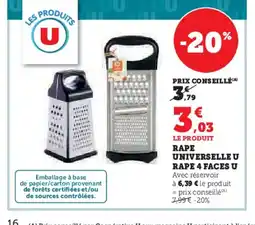 Hyper U U Rape universelle u rape 4 faces offre