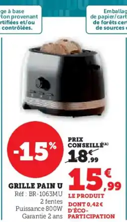 Hyper U U Grille pain offre