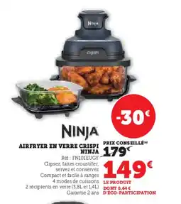 Hyper U NINJA Airfryer en verre crispi offre