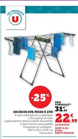 Hyper U U Sechoir sur pieds offre