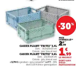 Hyper U Casier pliant fritzi offre