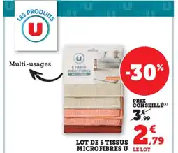 Hyper U U Lot de 5 tissus microfibres offre