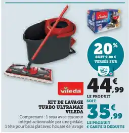 Hyper U VILEDA Kit de lavage turbo ultramax offre