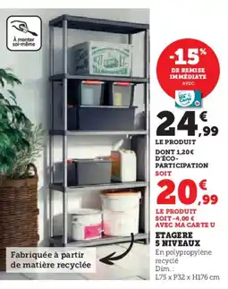 Hyper U Etagere 5 niveaux offre
