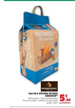Hyper U WOODSTOCK Sac de 8 bûches de bois offre
