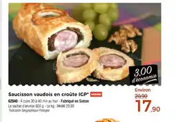 Thiriet Saucisson vaudois en croûte IGP offre