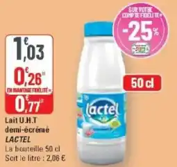 G20 Lait u.h.t demi-écrémé lactel offre