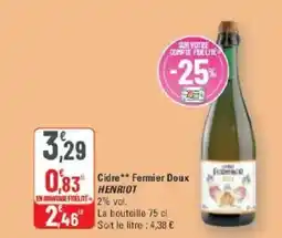 G20 Cidre fermier doux henriot offre