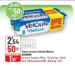 G20 Yaourt brassé velouté nature danone offre