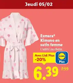 Lidl ESMARA Kimono en satin femme offre