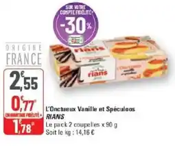 G20 L'onctueux vanille et spéculoos rians offre