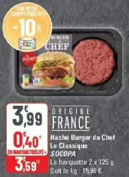 G20 Haché burger du chef le classique socopa offre