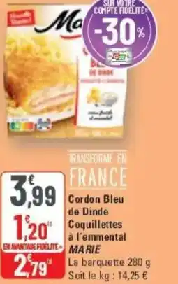 G20 Cordon bleu de dinde coquillettes à l'emmental marie offre