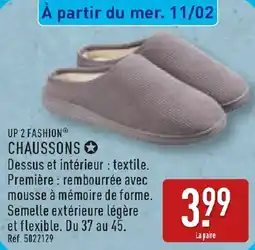 ALDI Up 2 fashion chaussons offre