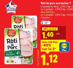 Lidl SAINT ALBY Rôti de porc aux herbes offre