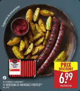ALDI St-clément le boucher 12 véritables merguez fortes offre