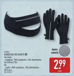 ALDI BANDEAU OU GANTS offre