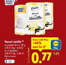 Lidl ENVIA Yaourt vanille offre