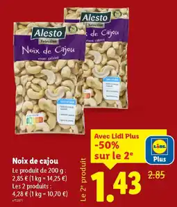 Lidl Noix de cajou offre