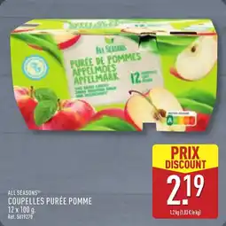 ALDI All seasons coupelles purée pomme offre