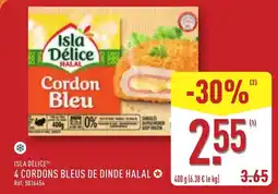 ALDI Isla délice 4 cordons bleus de dinde halal offre