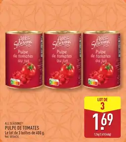 ALDI All seasons pulpe de tomates offre