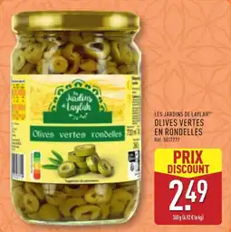 ALDI Les jardins de laylah olives vertes en rondelles offre