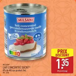 ALDI Milsani lait concentré sucré offre
