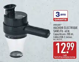 ALDI Ambiano hachoir électrique sans fil 40 w offre