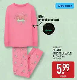 ALDI Lily & dan pyjama phosphorescent offre