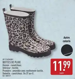 ALDI Up 2 fashion bottes de pluie offre