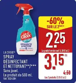ALDI La croix spray désinfectant et nettoyant offre