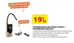 Rural Master Compresseur à batterie lithium + powerbank 8 000 mah offre