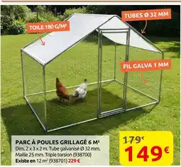Rural Master Parc à poules grillagé 6 m² offre