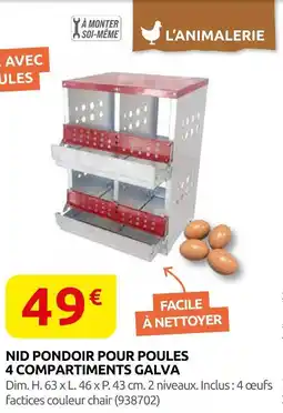 Rural Master Nid pondoir pour poules 4 compartiments galva offre