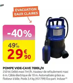 Rural Master Pompe vide-cave 7000l/h offre