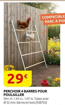Rural Master Perchoir 4 barres pour poulailler offre