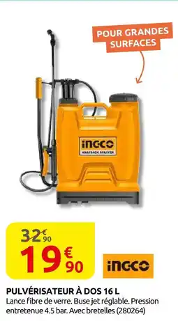 Rural Master Ingco pulvérisateur à dos 16 l offre