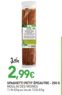 naturéO Moulin des moines spaghetti petit épeautre offre