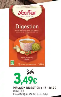 naturéO Yogi tea infusion digestion x 17 - 30,6 g offre