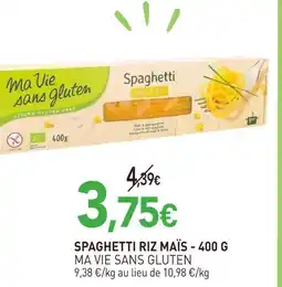 naturéO Ma vie sans gluten spaghetti riz maïs offre