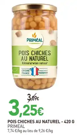 naturéO Primeal pois chiches au naturel - 420 g offre
